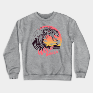 Aesthetic Crewneck Sweatshirt - Wolf Beach by Hillary White Rabbit